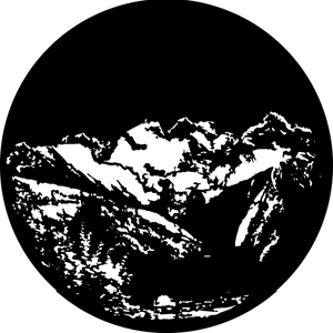 Mountain 2 - Stock Gobo for Gobo Light Projectors - Choose your size!