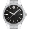 Movado SE Automatic Black Textured Dial Stainless Steel Watch, 41mm