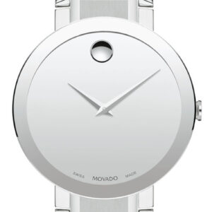 Movado Sapphire Silver Mirror Dial Stainless Steel Watch, 39mm