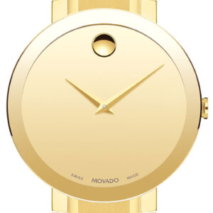 Movado Sapphire Yellow Gold-Tone Mirror Dial & PVD SS Link Bracelet Watch, 39mm