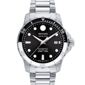 Movado Series 800 Automatic Black Dial Stainless Steel Bracelet Watch, 42mm