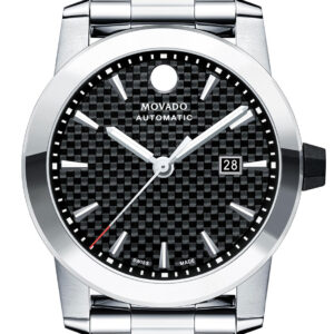 Movado Vizio Automatic Black Carbon Fiber Dial Stainless Steel Watch, 44mm
