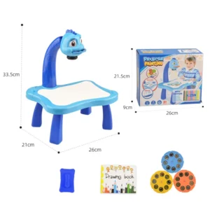 Multifunctional Projector Drawing and Writing Desk for Kids with Sound Effects and Detachable Rounded Corners