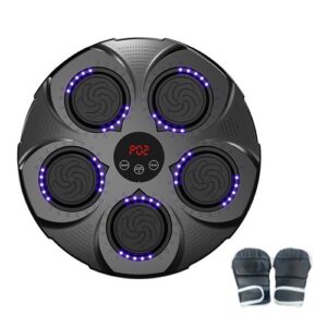 Musical Boxing Machine with Gloves Electronic BT Intelligent Boxing Target Wall Mount Boxing Trainer Pad for Home, Indoor, Gym