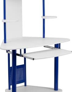 NAN-JN-2705-BL-GG Blue Corner Computer Desk with