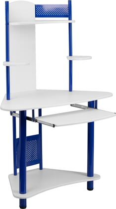 NAN-JN-2705-BL-GG Blue Corner Computer Desk with NAN-JN-2705-BL-GG Blue Corner Computer Desk with