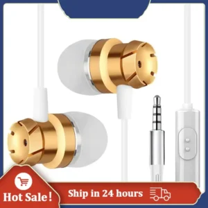New Practical Wire Metal Turbine Headsets With Built-in Microphone High Quality Volume 3.5mm In-Ear Wired Earphone For Universal
