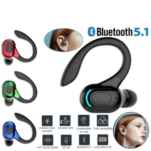 New Wireless Bluetooth Earhook Headphones Running Sports Stereo Single Ear Headset For Business Driving Calls In-Ear Headset