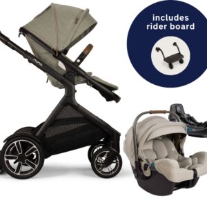 Nuna DEMI Next Stroller with Rider Board + PIPA RX Travel System Bundle - Hazelwood