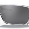 Oakley Turbine Rotor Polished Clear Frame Sunglasses Prizm Black Polarized Lenses, 45mm