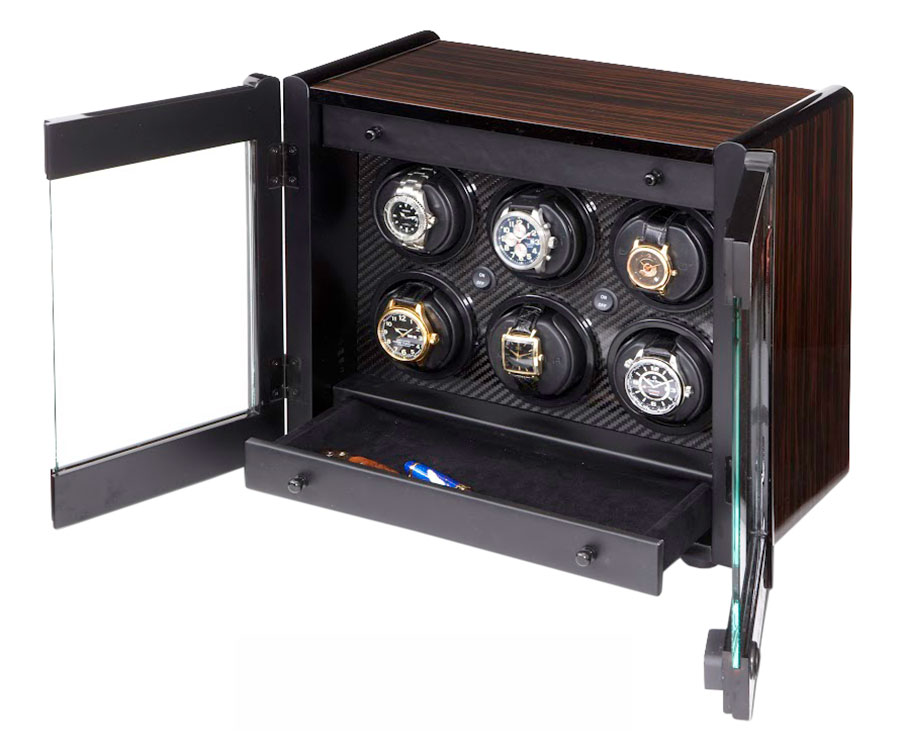 Orbita Avanti Six Macassar And Carbon Fiber Rotorwind Watch Winder Orbita Avanti Six Macassar And Carbon Fiber Rotorwind Watch Winder