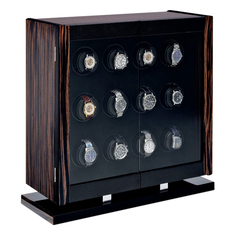 Orbita Avanti Twelve Macassar And Carbon Fiber Programmable Automatic Watch Winder Orbita Avanti Twelve Macassar And Carbon Fiber Programmable Automatic Watch Winder
