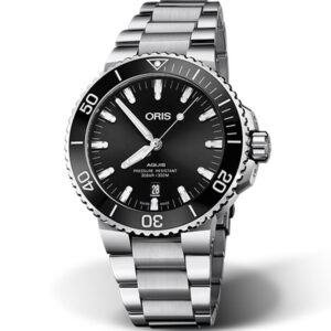Oris Aquis Date Automatic Stainless Steel Watch, Black Dial, 43.50mm