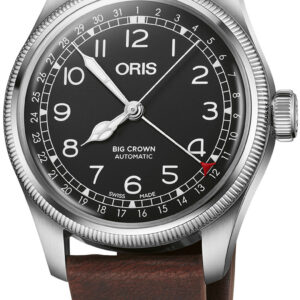 Oris Big Crown Waldenburgerbahn L.E. Black Dial Leather Watch, 40mm