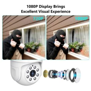 Outdoor Security Camera IP Camera Home Security System AI Motion Detection Two-Way Audio Color Night Vision Waterproof Video Surveillance Camera