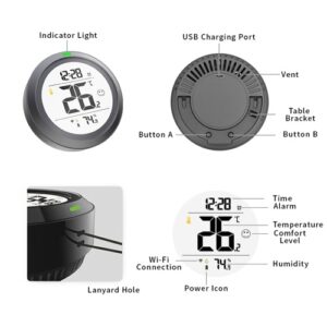 PT19DW Intelligent Electronic Thermohygrometer Home Detector WiFi Graffiti Clock