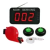 Pager Wireless Queue Calling System with 2 Waterproof Button and 1 3-Digit Display Receiver and 1Ticket Dispenser for Restaurant