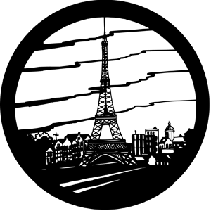 Paris - Stock Gobo for Gobo Light Projectors - Choose your size!