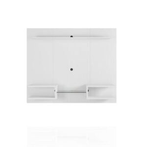 Plaza Collection 224BMC6 Floating Entertainment Center with 6 Fixed Shelves Modern Style and Medium Density Particleboard (MDP) Frame in White