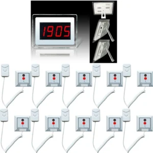 Portable Nursing Paging Caller System 1 Display Receiver 10 Transmitters for Hospital Equipment