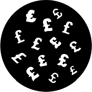 Pounds - Stock Gobo for Gobo Light Projectors - Choose your size!