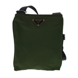 Prada Tessuto Khaki Synthetic Shoulder Bag (Pre-Owned)