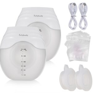 Putybudy 2-Pack Portable Breast Pump Hands Free Wearable Electric Breast Pump