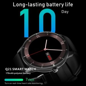 Q21 Smart Watch Fitness Tracker BT 5.0 Bracelet Smart Sports Band Body Thermometer Heart Rate Oxygen Blood Pressure Sleep Monitor Wristband Touch Screen IP68 Waterproof Call Information Reminder