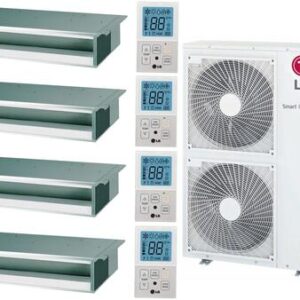 Quad Zone Mini Split Air Conditioner System with 42000 BTU Cooling Capacity 4 Indoor Units and Outdoor