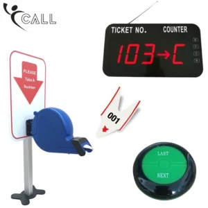 Queue Calling System with Next control button can add the number one by one Blue Ticket Dispenser with Paper Roll
