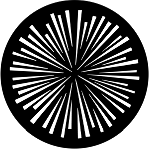 Radial Lines - Stock Gobo for Gobo Light Projectors - Choose your size!