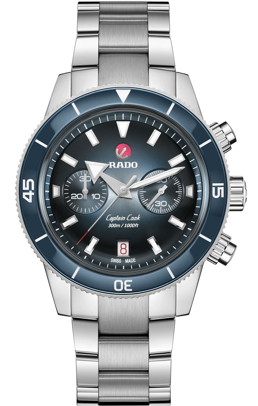 Rado Captain Cook Automatic Chronograph Blue Dial Multi-Strap Watch, 43mm Rado Captain Cook Automatic Chronograph Blue Dial Multi-Strap Watch, 43mm