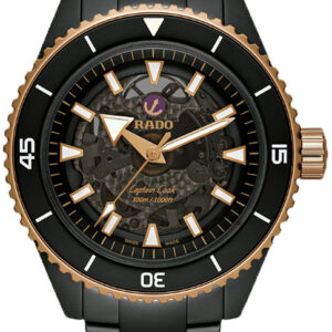 Rado Captain Cook Black Dial Ceramic/Titanium Bracelet Watch, 43mm