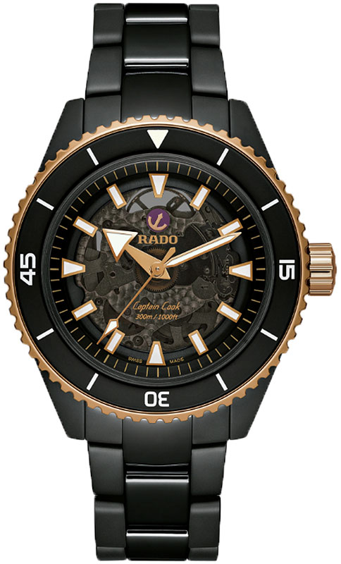 Rado Captain Cook Black Dial Ceramic/Titanium Bracelet Watch, 43mm Rado Captain Cook Black Dial Ceramic/Titanium Bracelet Watch, 43mm