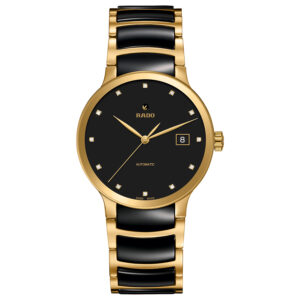 Rado Centrix Automatic Diamonds Black Dial Two-Tone SS Watch, 38mm