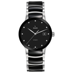 Rado Centrix Automatic Diamonds Black Dial Two-Tone Stainless Steel Watch, 38mm