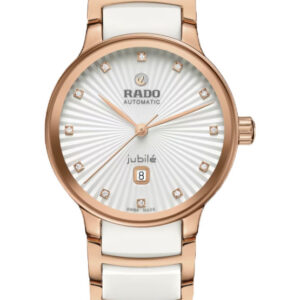 Rado Centrix Automatic Diamonds Silver Dial Rose Gold Watch, 30mm