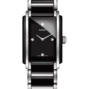 Rado Integral Diamonds Black Dial Two-Tone Ceramic Watch, 22.7mm