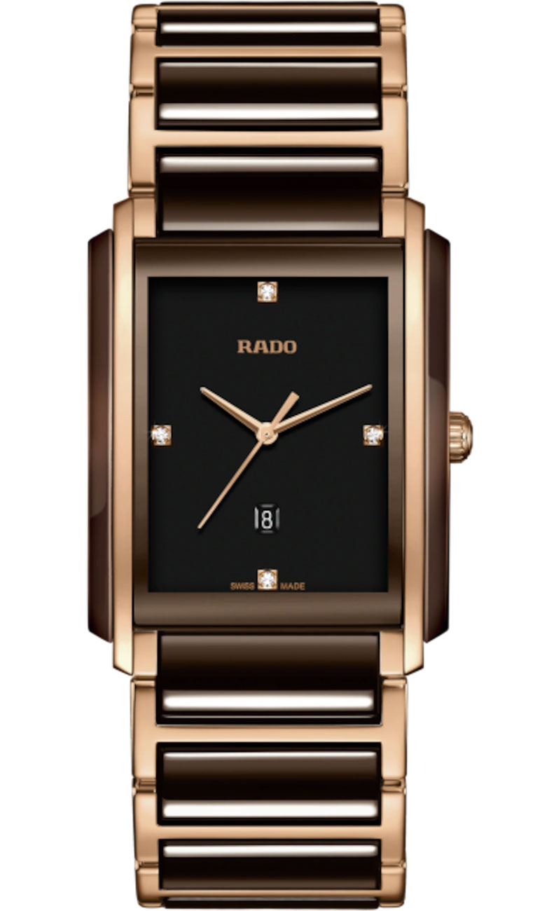 Rado Integral Diamonds Black Dial Two-Tone High-Tech Ceramic Watch, 31mm Rado Integral Diamonds Black Dial Two-Tone High-Tech Ceramic Watch, 31mm