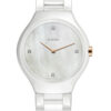 Rado True Thinline Diamonds White Dial High-Tech Ceramic Bracelet Watch, 30mm