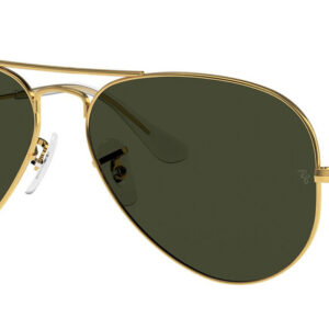 Ray-Ban Aviator Arista Gold Sunglasses, Green Lenses, 58mm