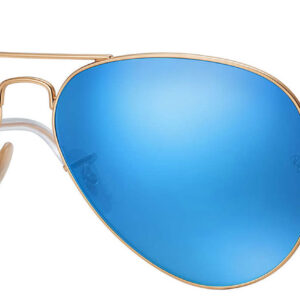 Ray-Ban Aviator Blue Flash Lenses Sunglasses, Matte Arista Frames, 58mm