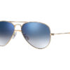 Ray-Ban Aviator Gold Sunglasses, Gradient Lenses, 55mm