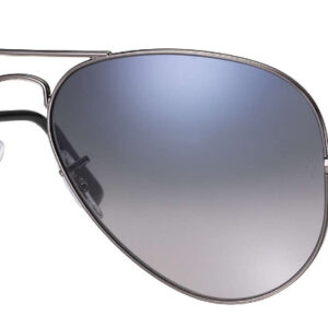 Ray-Ban Aviator Gradient Blue/Grey Polarized Sunglasses, Gunmetal Frames, 58mm