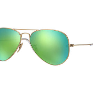 Ray-Ban Aviator Green Flash Lenses Sunglasses, Matte Arista Frames, 58mm