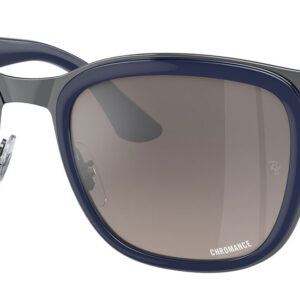 Ray-Ban Clyde Polarized Sunglasses 53mm with Blue On Gunmetal Frame and Grey Mirror Gradient Lenses