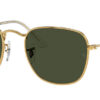 Ray-Ban Frank Polarized Gold Sunglasses w/ Green Lenses, 51mm