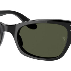 Ray-Ban Lady Burbank Sunglasses 55mm with Black Frame and Green Lenses