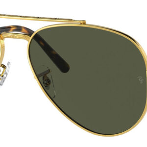 Ray-Ban New Aviator Sunglasses 55mm with Gold Frame and Green Lenses