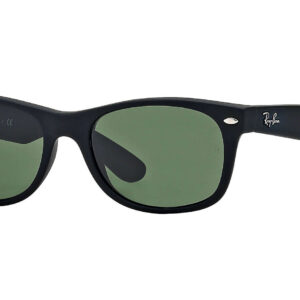 Ray-Ban RB2132 New Wayfarer Black Rubber Sunglasses, 55mm
